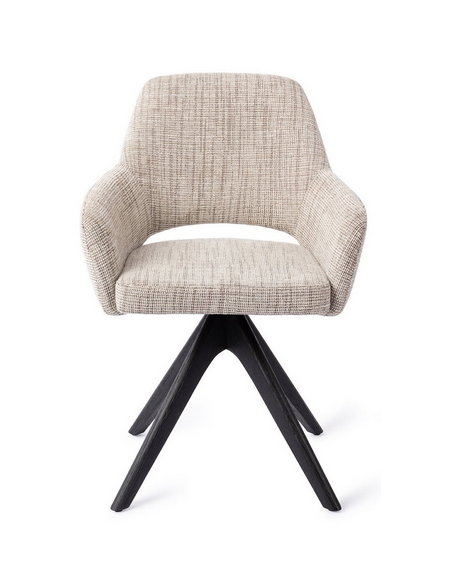 spisebordsstol med armlæn og drejefod stof moderne design drej drejefunktion eg træ egetræ