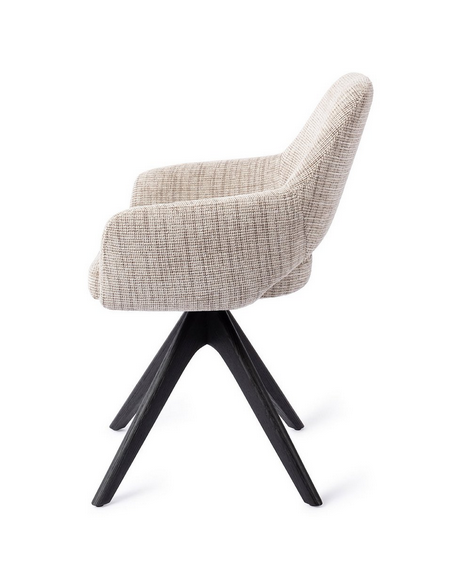 spisebordsstol med armlæn og drejefod stof moderne design drej drejefunktion eg træ egetræ