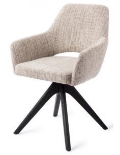 spisebordsstol med armlæn og drejefod stof moderne design drej drejefunktion eg træ egetræ 2