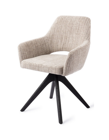 spisebordsstol med armlæn og drejefod stof moderne design drej drejefunktion eg træ egetræ