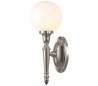 Dryden Badeværelseslampe i messing og glas H35 cm 1 x G9 LED - Poleret nikkel/Hvid