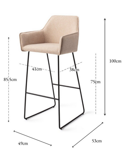 barstol armlæn stof moderne design køkken køkkenø ryg ryglæn