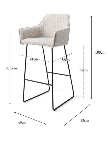 barstol armlæn stof moderne design køkken køkkenø ryg ryglæn
