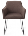 HOFU Spisebordsstol med armlæn i stål og polyester H83 cm - Sort/Brun