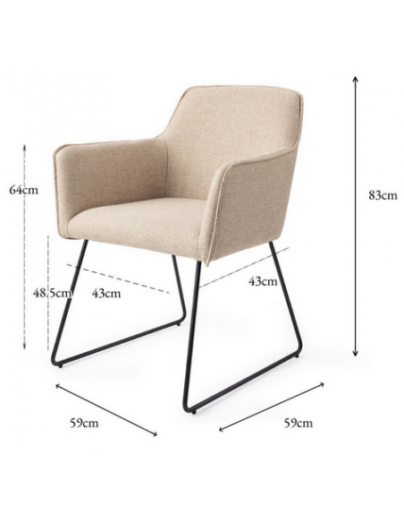 spisebordsstol med armlæn stof moderne design