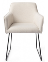 HOFU Spisebordsstol med armlæn i stål og polyester H83 cm - Sort/Creme