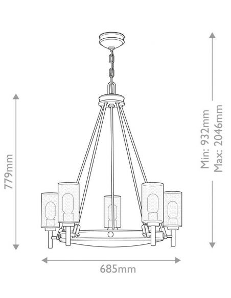 moderne design lysekrone sort stor