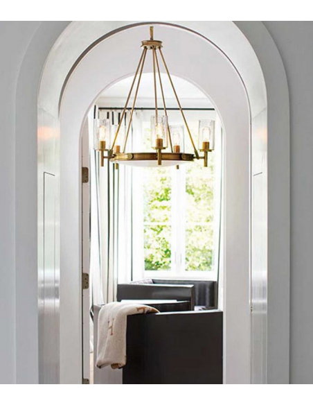 moderne design lysekrone messing stor