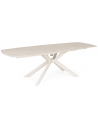 JANIKA Spisebord med udtræk i stål og porcelæn 160 - 240 x 90 cm - Creme/Moonstone