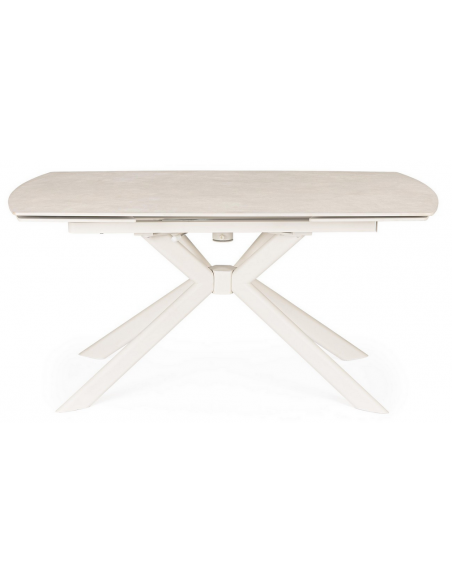 spisebord med udtræk beige marmor porcelæn keramik