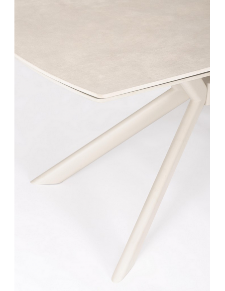 spisebord med udtræk beige marmor porcelæn keramik