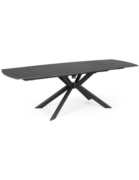 spisebord med udtræk sort marmor porcelæn keramik