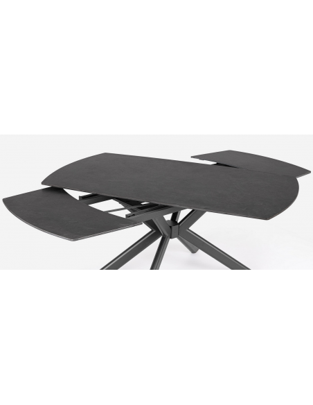 spisebord med udtræk sort marmor porcelæn keramik