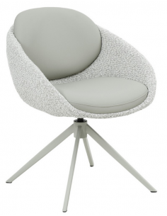 spisebordsstol med armlæn og drejefod bouclé moderne design beige