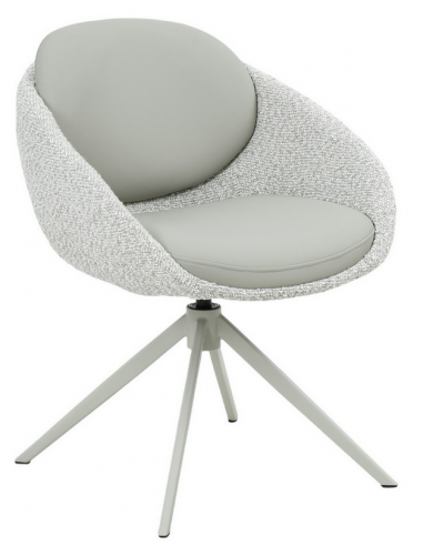 spisebordsstol med armlæn og drejefod bouclé moderne design beige