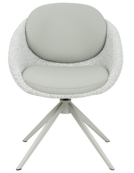 spisebordsstol med armlæn og drejefod bouclé moderne design beige