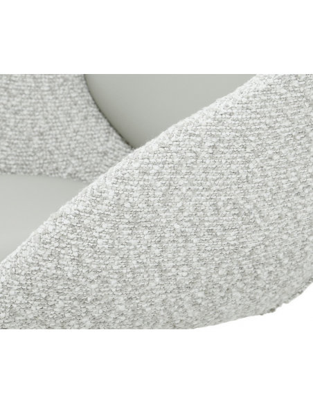 spisebordsstol med armlæn og drejefod bouclé moderne design beige