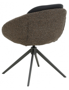 spisebordsstol med armlæn og drejefod bouclé moderne design grå brun 2