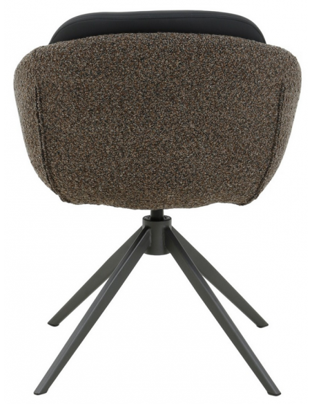 spisebordsstol med armlæn og drejefod bouclé moderne design grå brun
