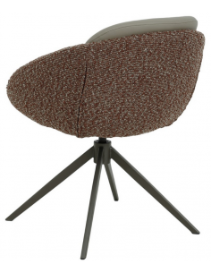 spisebordsstol med armlæn og drejefod bouclé moderne design grå brun 2