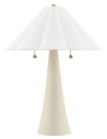 ALANA Bordlampe i keramik og linned H59,7 x Ø43,2 cm 2 x E27 - Elfenbenshvid/Hvid