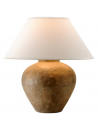 CALABRIA Bordlampe i keramik og linned H58,5 x Ø56 cm 1 x E27 - Sienna brun/Off-white
