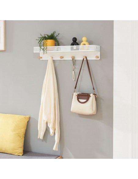 moderne hylde farvet garderobe entre badeværelse knagerække