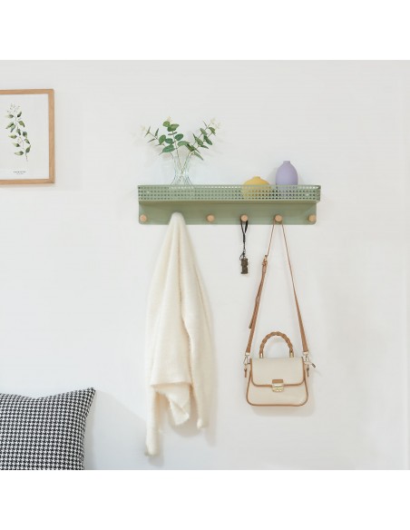 moderne hylde farvet garderobe entre badeværelse knagerække