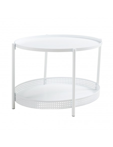 sofabord sidebord stuemøbler ovalt moderne design hvid