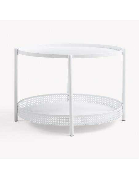 sofabord sidebord stuemøbler ovalt moderne design hvid