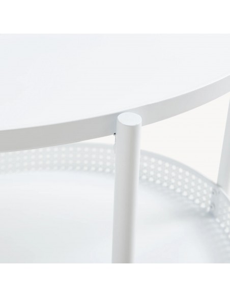 sofabord sidebord stuemøbler ovalt moderne design hvid