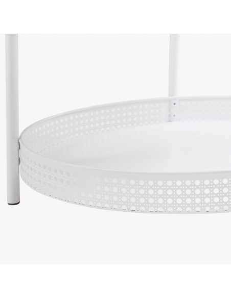 sofabord sidebord stuemøbler ovalt moderne design hvid