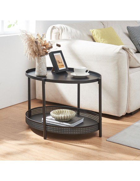 sofabord sidebord stuemøbler ovalt moderne design sort