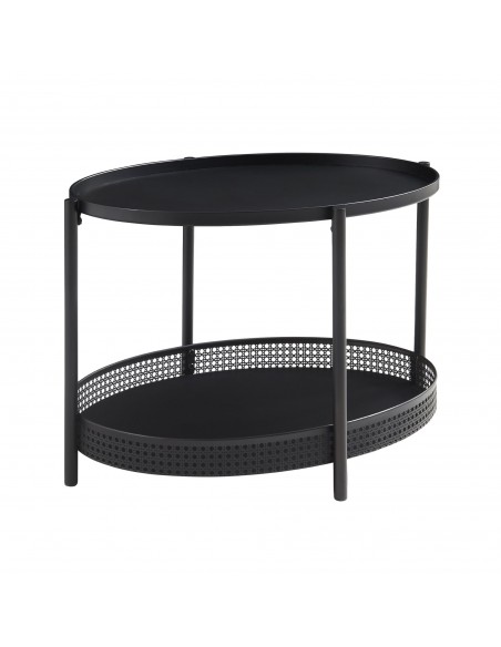 sofabord sidebord stuemøbler ovalt moderne design sort