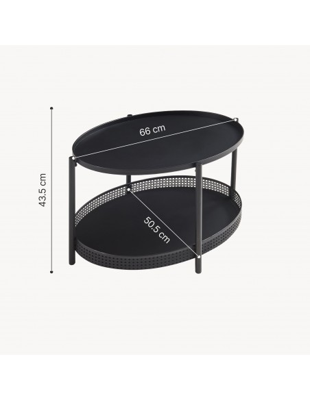 sofabord sidebord stuemøbler ovalt moderne design sort