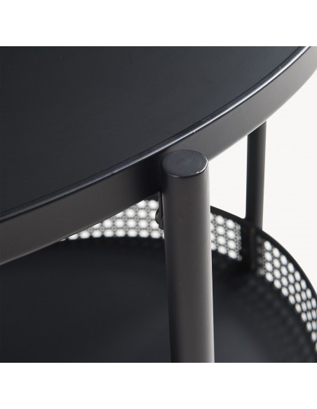 sofabord sidebord stuemøbler ovalt moderne design sort