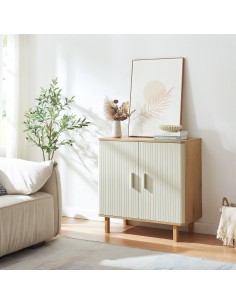 skænk træ eg sideboard opbevaring stuemøbler smal 2