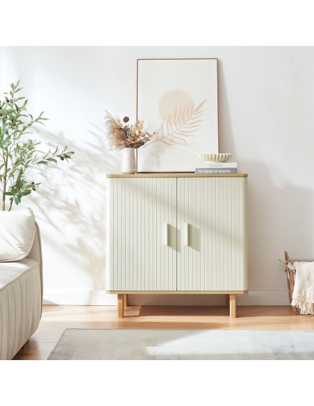 skænk træ eg sideboard opbevaring stuemøbler smal