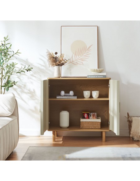 skænk træ eg sideboard opbevaring stuemøbler smal