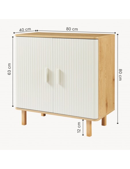 skænk træ eg sideboard opbevaring stuemøbler smal