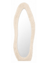 Spejl i plys, aluminium og glas H160 x B60 cm - Beige
