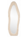 Spejl i plys, aluminium og glas H193 x B67 cm - Beige