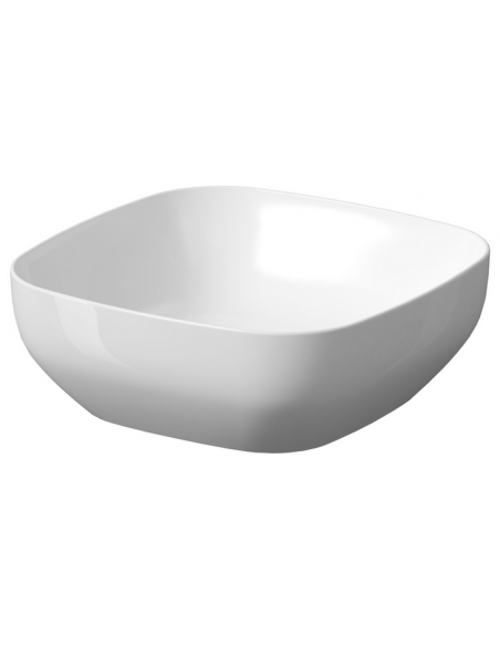 firkantet kvadratisk håndvask hvid vask bordmonteret bordplade keramik