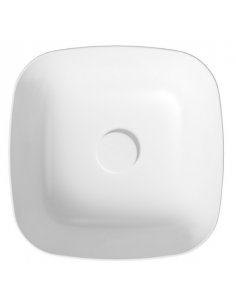 firkantet kvadratisk håndvask hvid vask bordmonteret bordplade keramik 2