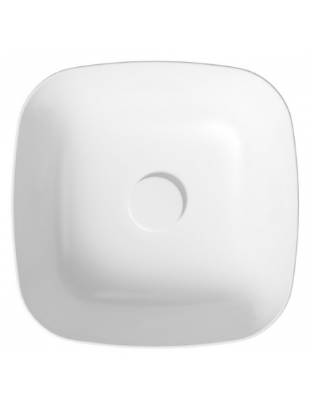 firkantet kvadratisk håndvask hvid vask bordmonteret bordplade keramik