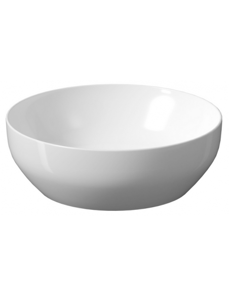 rund håndvask vask bordmonteret bordplade keramik hvid