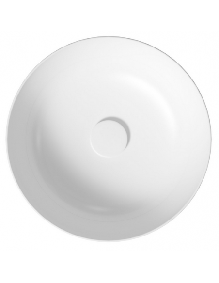 rund håndvask vask bordmonteret bordplade keramik hvid