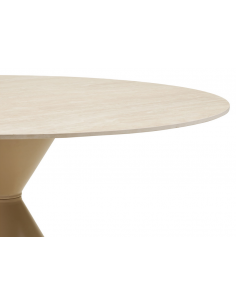 Rundt spisebord beige sand travertin sten marmor 120 runde 2