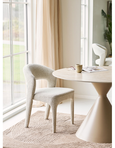 Rundt spisebord beige sand travertin sten marmor 120 runde