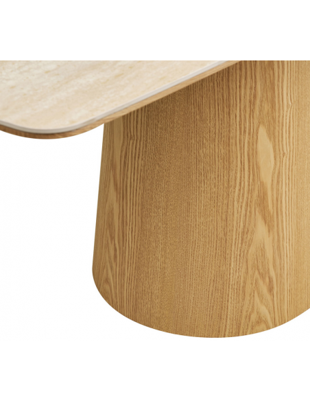 træ eg egetræ spisebord travertin sten moderne design